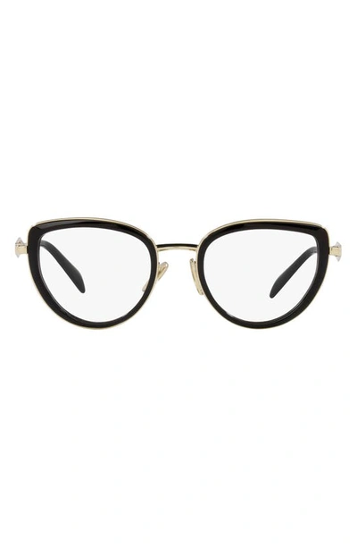 Prada 49mm Small Pillow Optical Glasses In Black