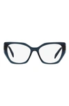 Prada 54mm Square Optical Glasses In Blue Crystal