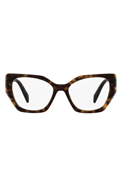 Prada 54mm Square Optical Glasses In Tortoise