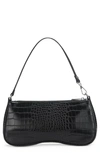 Jw Pei Eva Croc Embossed Faux Leather Convertible Shoulder Bag In Black Croc