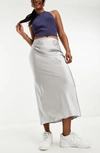 ASOS DESIGN BIAS CUT SATIN MIDI SKIRT