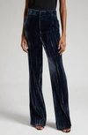 CINQ À SEPT COLLINS PLEATED VELVET WIDE LEG trousers