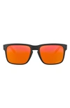 Oakley 59mm Polarized Square Sunglasses In Matte Black