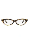 Tory Burch 52mm Irregular Optical Glasses In Dark Tortoise