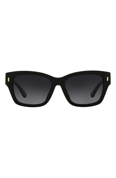Tory Burch 53mm Gradient Polarized Square Sunglasses In Black
