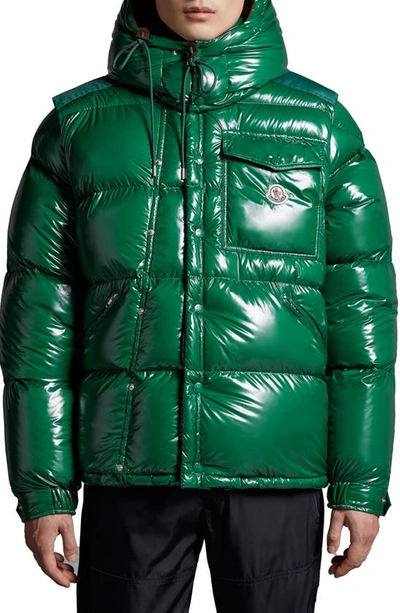 Moncler Karakorum Brand-embroidered Padded Regular-fit Shell-down Jacket In Olive