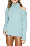 Paige Slate Blue Raundi Cut Out Shoulder Jumper