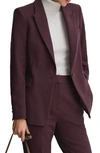 Reiss Gabi - Berry Tailored Single Breasted Suit Blazer, Us 2