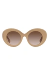 Burberry Margot Brown Gradient Round Ladies Sunglasses Be4370u 399013 49 In Beige / Brown