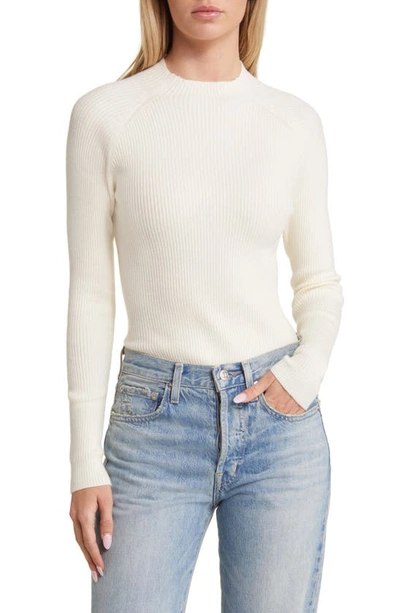 Vero Moda Evie Mock Neck Rib Top In Birch