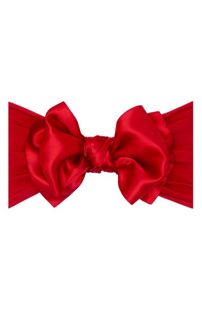 Baby Bling Satin Fab-bow-lous Headband In Cherry