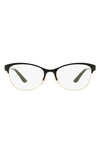 Versace 53mm Cat Eye Optical Glasses In Black Gold