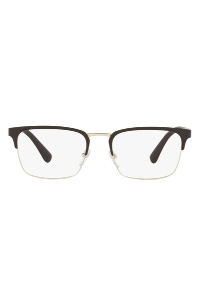 Prada 55m Rectangle Optical Glasses In Schwarz