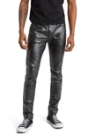 Purple Brand Patent Film Coated Skinny Jeans In Black