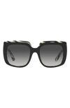 Dolce & Gabbana 54mm Gradient Square Sunglasses In Top Black On Zebra