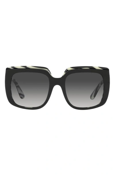 Dolce & Gabbana 54mm Gradient Square Sunglasses In Black Grey