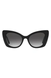 Dolce & Gabbana 53mm Gradient Butterfly Sunglasses In Black