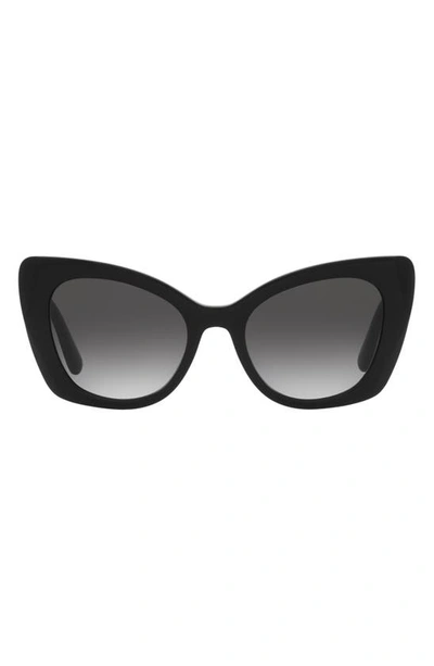 Dolce & Gabbana 53mm Gradient Butterfly Sunglasses In Black