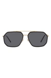Dolce & Gabbana 60mm Pilot Sunglasses In Polar Grey