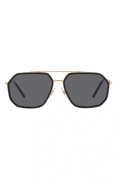 DOLCE & GABBANA DOLCE&GABBANA 60MM POLARIZED PILOT SUNGLASSES