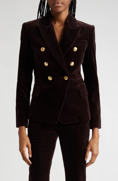 A.l.c Chelsea Double-breasted Velvet Jacket In Purple