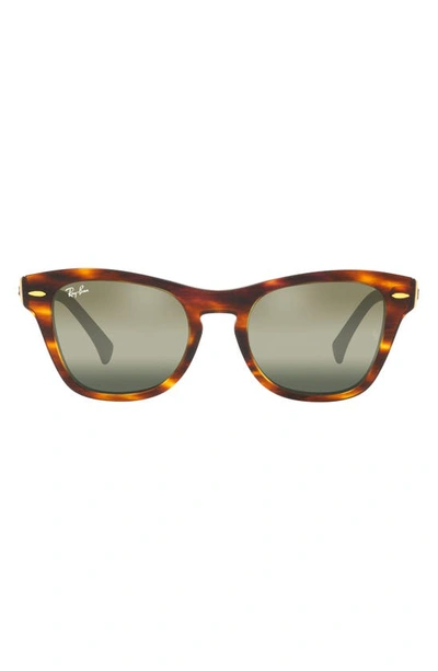 Ray Ban 50mm Square Sunglasses In Striped Havana