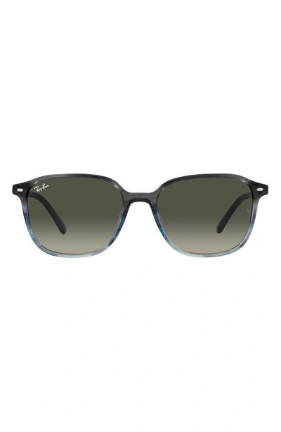 Ray Ban Sunglasses Unisex Leonard - Striped Grey & Blue Frame Grey Lenses 51-18