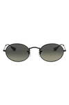 Ray Ban Oval 51mm Sunglasses In Black