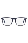 Burberry Bolton 56mm Square Optical Glasses In Blue