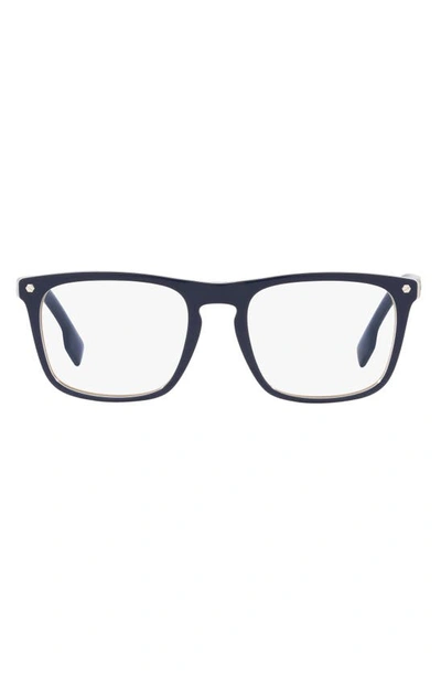 Burberry Bolton 56mm Square Optical Glasses In Blue