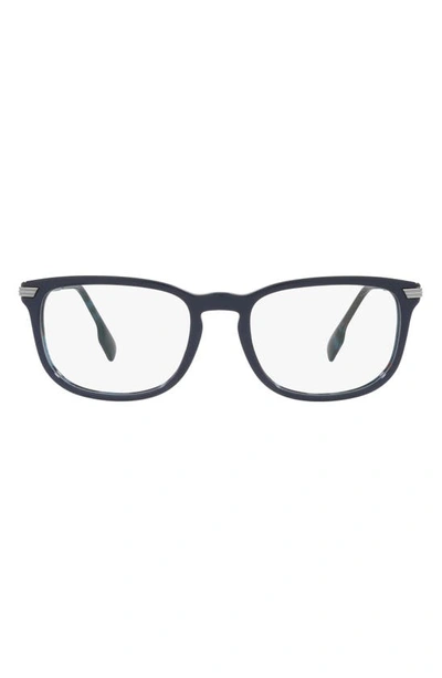 Burberry Cedric 54mm Rectangular Optical Glasses In Navy