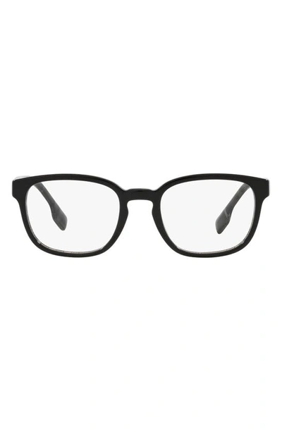 Burberry Edison 53mm Square Optical Glasses In Black