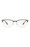 Burberry Malcolm 55mm Rectangular Optical Glasses In Brown