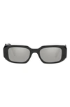 Prada 49mm Small Rectangular Sunglasses In Black