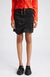 Ganni Stripe Ruched Skirt In Black