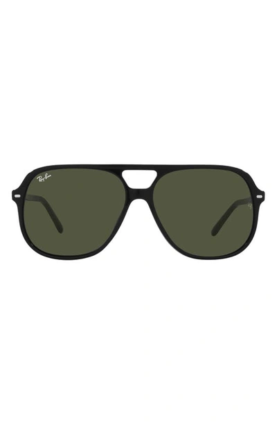 Ray Ban 56mm Polarized Square Sunglasses In Black