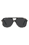 Ray Ban 56mm Polarized Square Sunglasses In Gunmetal Tort