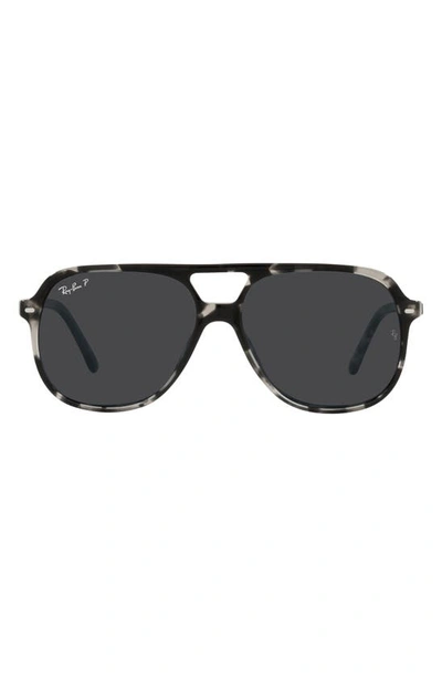 Ray Ban 56mm Polarized Square Sunglasses In Gunmetal Tort