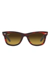 Ray Ban Wayfarer 50mm Gradient Square Sunglasses In Matte Brown