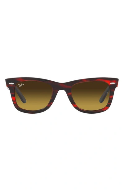 Ray Ban Wayfarer 50mm Gradient Square Sunglasses In Matte Brown