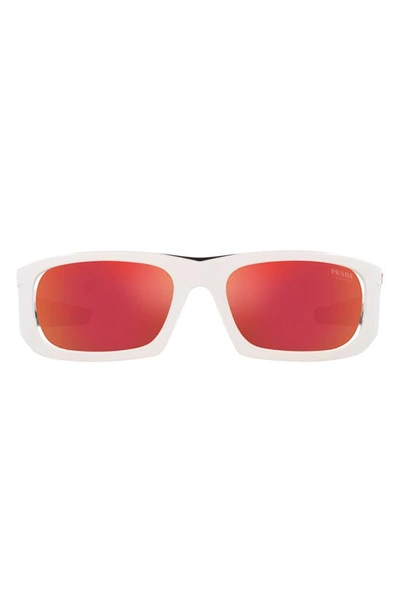 Prada 59mm Gradient Irregular Sunglasses In Orange