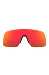 Oakley Sutro Lite 139mm Prizm™ Wrap Shield Sunglasses In Matte White/ Prizm Ruby