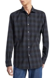 Zegna Cashco Regular Fit Button Down Shirt In Navy Blue