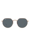 Ray Ban 51mm Round Sunglasses In Blue