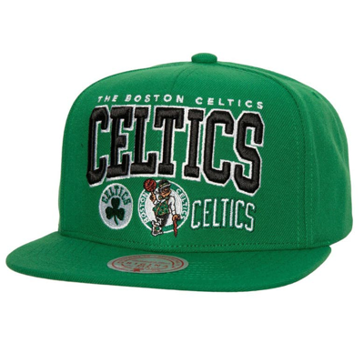 Mitchell & Ness Men's  Kelly Green Boston Celtics Champ Stack Snapback Hat