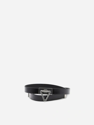 Bottega Veneta Point Lock Belt In Black