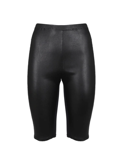 Loewe Leather Shorts With Embossed Anagram In Black