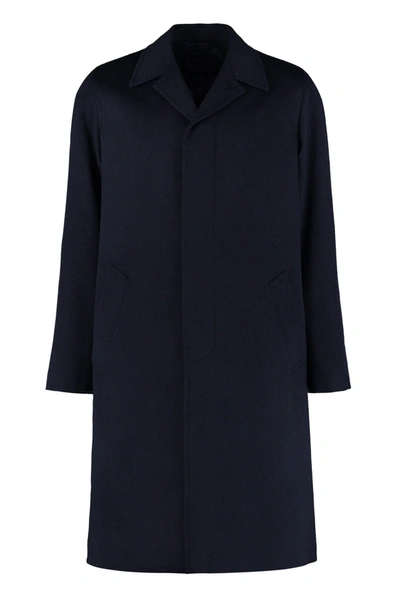 Prada Single-breasted Coat In Blue