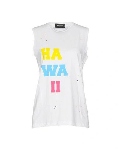 Dsquared2 Hawaii White Cotton Top