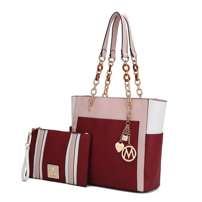 Mkf Collection By Mia K Rochelle Tote & Wristlet Set In Red